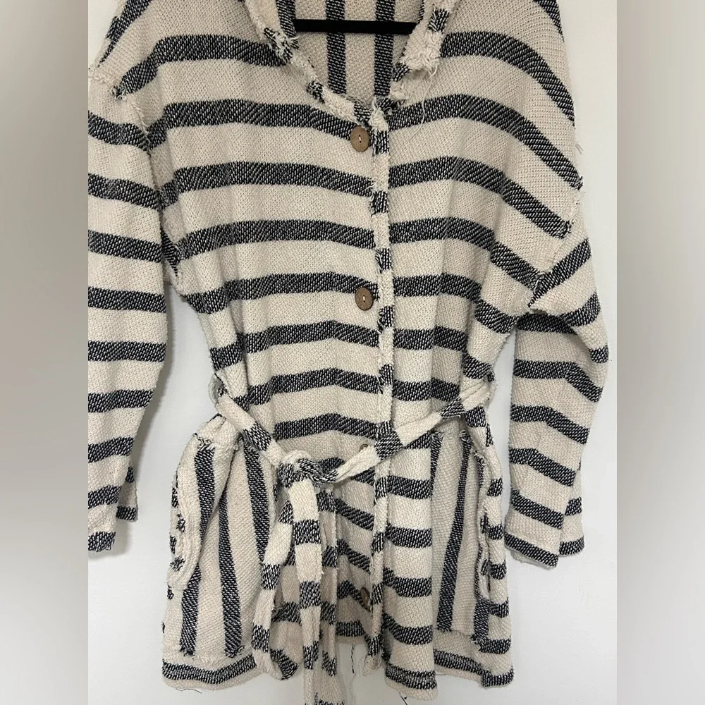 Free People Beach Women’s Myles Stripe Cardigan Navy and White Size Large